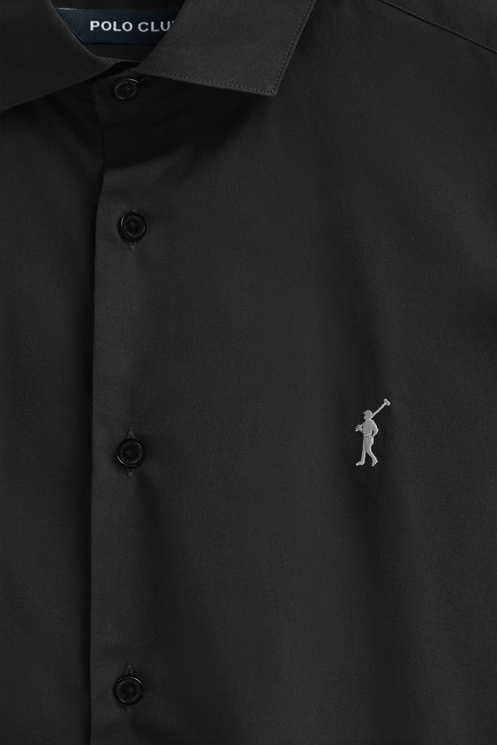 Camisa negra de poplin y corte slim con logo Rigby Go - Image 6