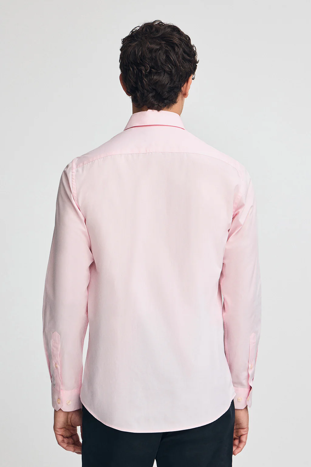 Camisa rosa de poplin y corte slim con logo Rigby Go - Image 4