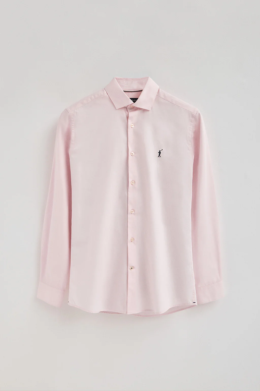 Camisa rosa de poplin y corte slim con logo Rigby Go - Image 5