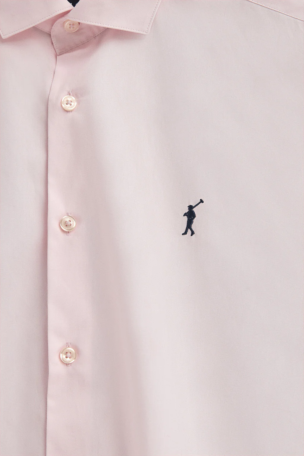 Camisa rosa de poplin y corte slim con logo Rigby Go - Image 6