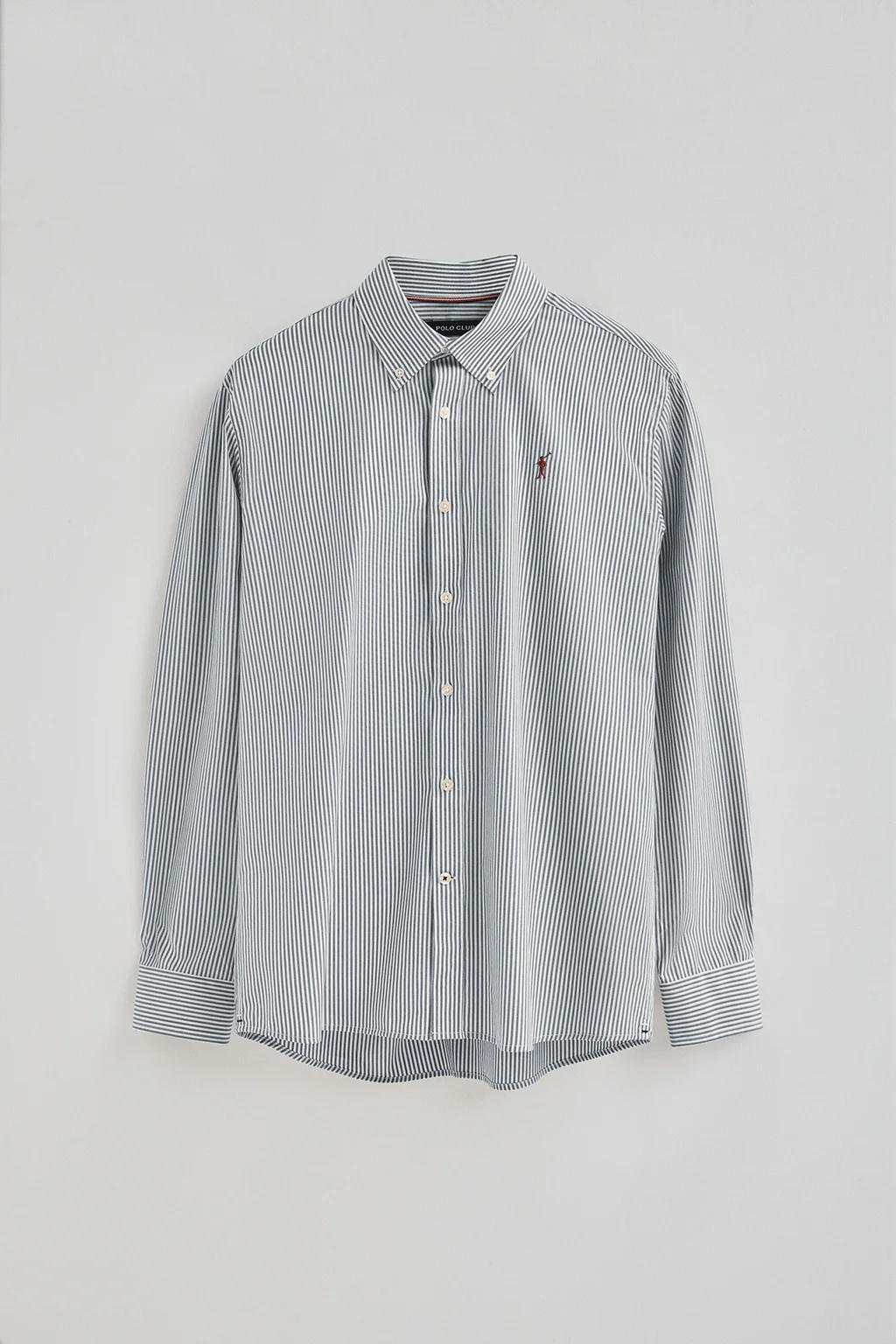 Camisa azul marino de rayas y corte regular con logo Rigby Go - Image 7