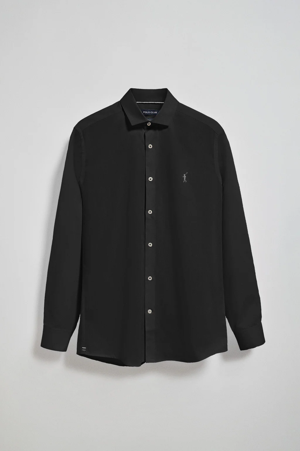 Camisa slim de popelín negra con logo bordado Rigby Go - Image 5