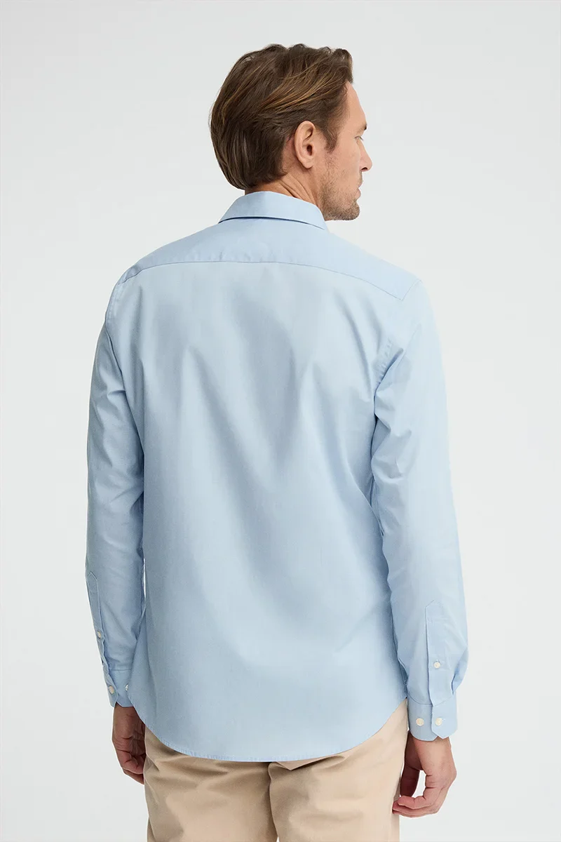 Camisa azul claro de corte slim con logo Rigby Go - Image 4