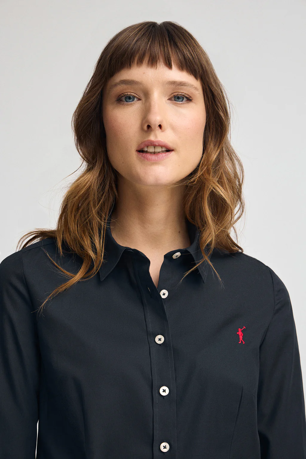 Camisa azul marino de corte slim con logo Rigby Go - Image 2