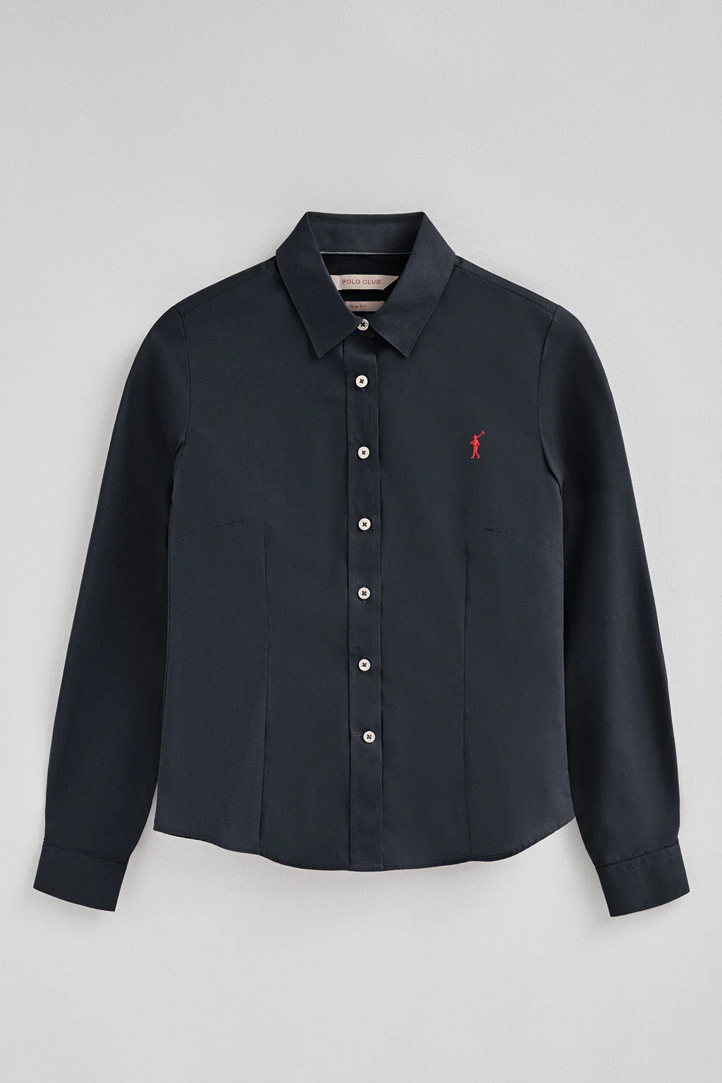 Camisa azul marino de corte slim con logo Rigby Go - Image 6