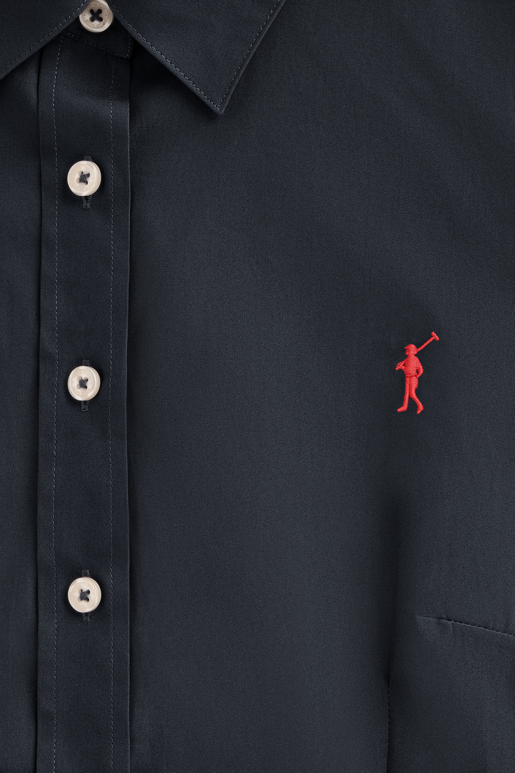 Camisa azul marino de corte slim con logo Rigby Go - Image 7