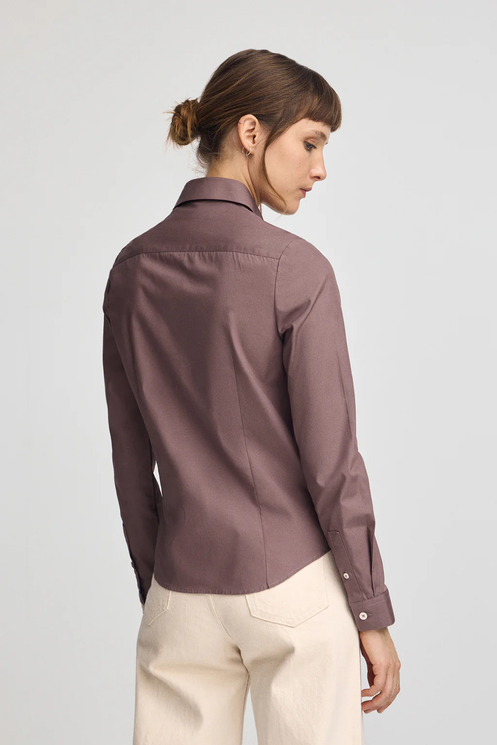 Camisa rosa taupe de corte slim con logo Rigby Go - Image 4