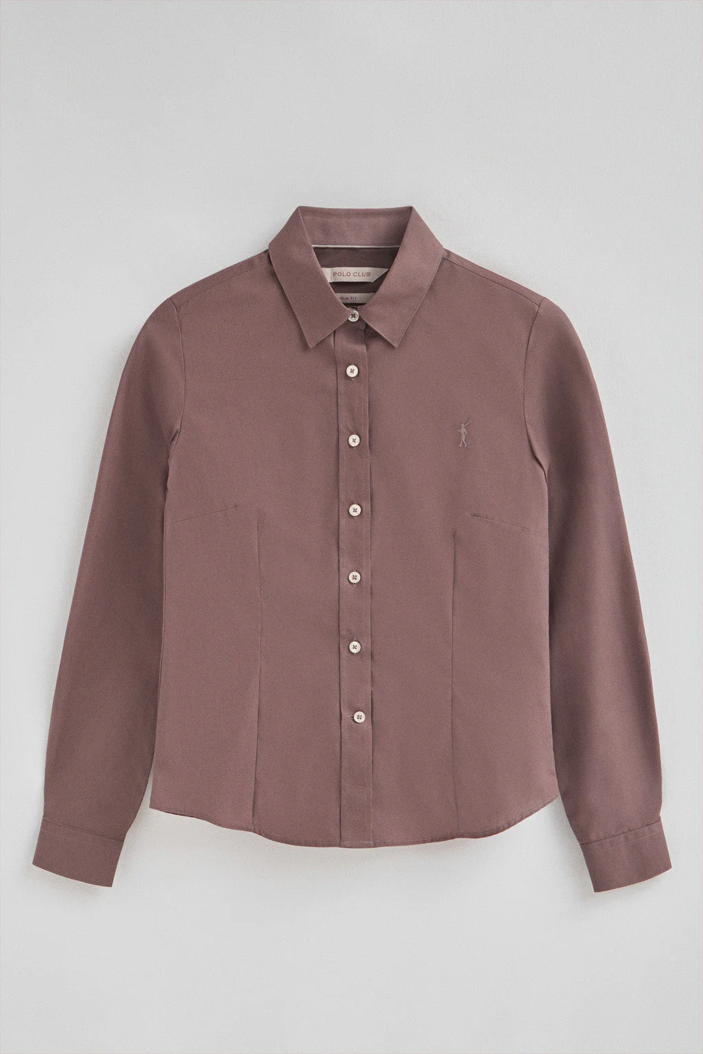 Camisa rosa taupe de corte slim con logo Rigby Go - Image 5