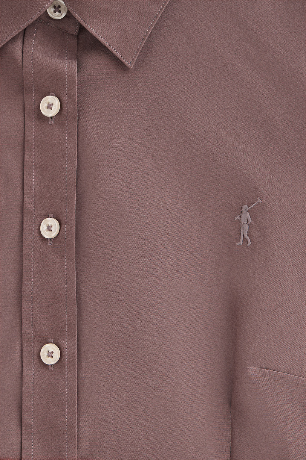 Camisa rosa taupe de corte slim con logo Rigby Go - Image 6