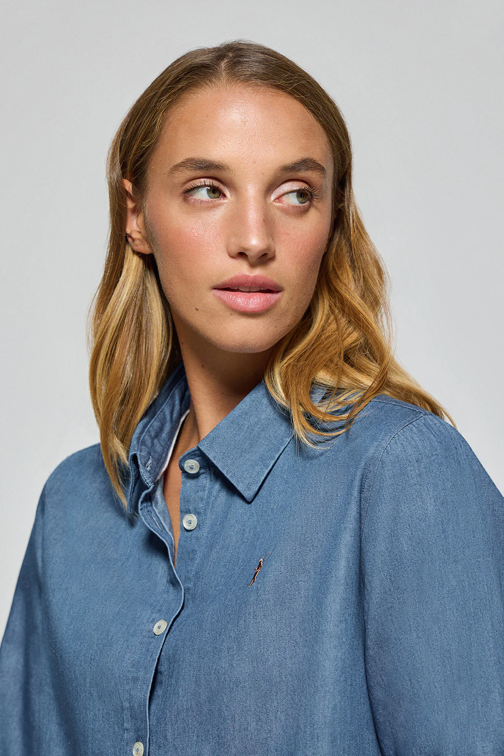 Camisa denim regular fit con logo bordado Rigby Go - Image 2
