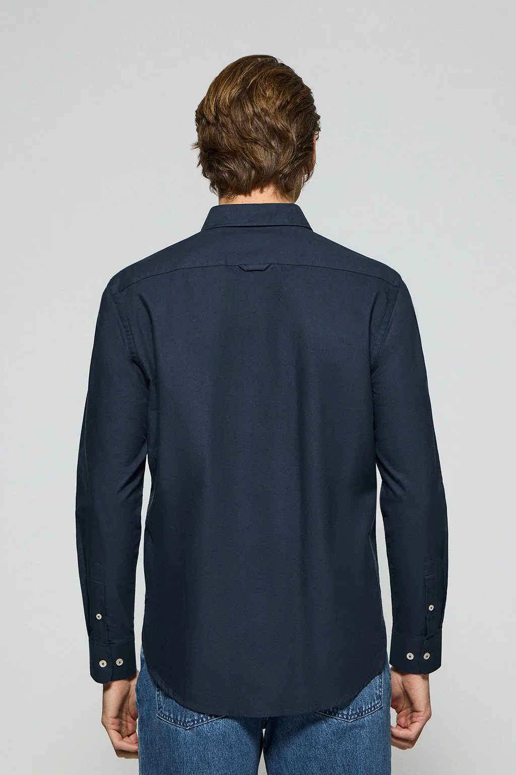 Camisa oxford azul marino con logo bordado Rigby Go - Image 4