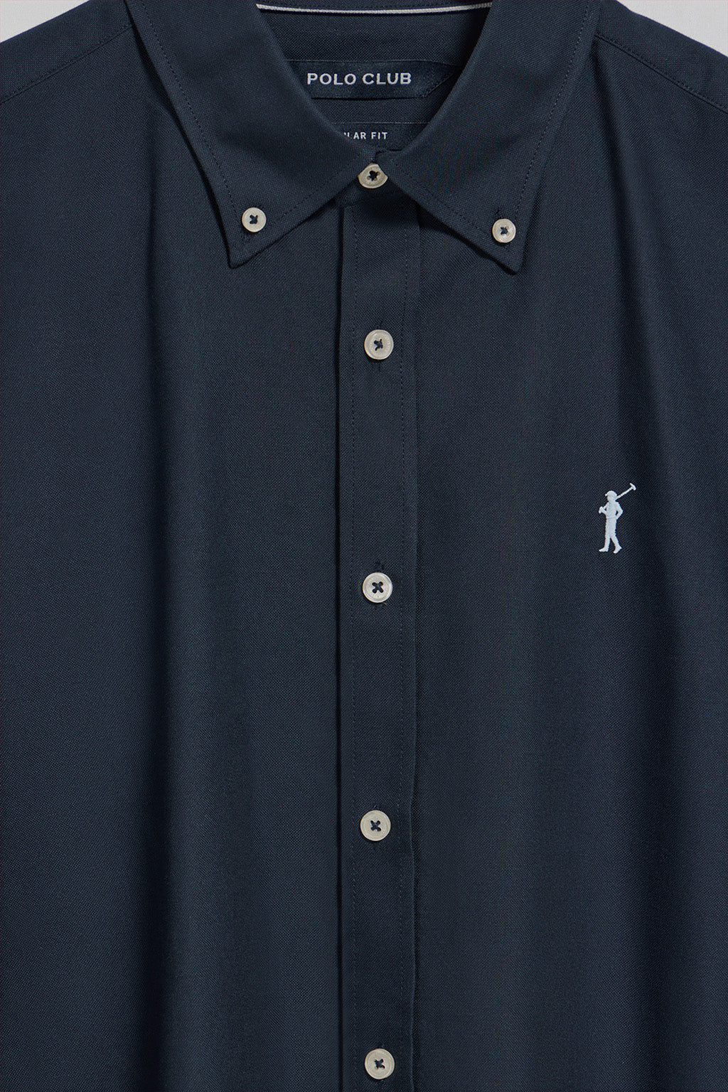 Camisa oxford azul marino con logo bordado Rigby Go - Image 6