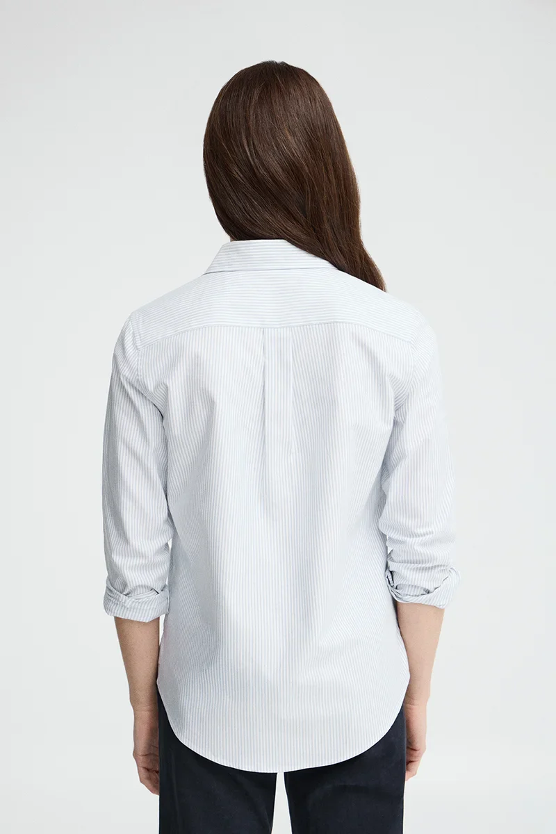 Camisa oxford de rayas azul de corte regular con bordado Rigby Go - Image 5