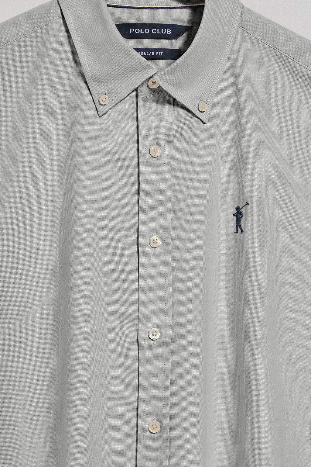 Camisa oxford verde grisáceo con logo bordado Rigby Go - Image 10