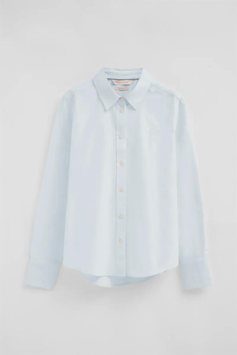 Camisa oxford azul claro de corte regular con bordado Rigby Go - Image 6