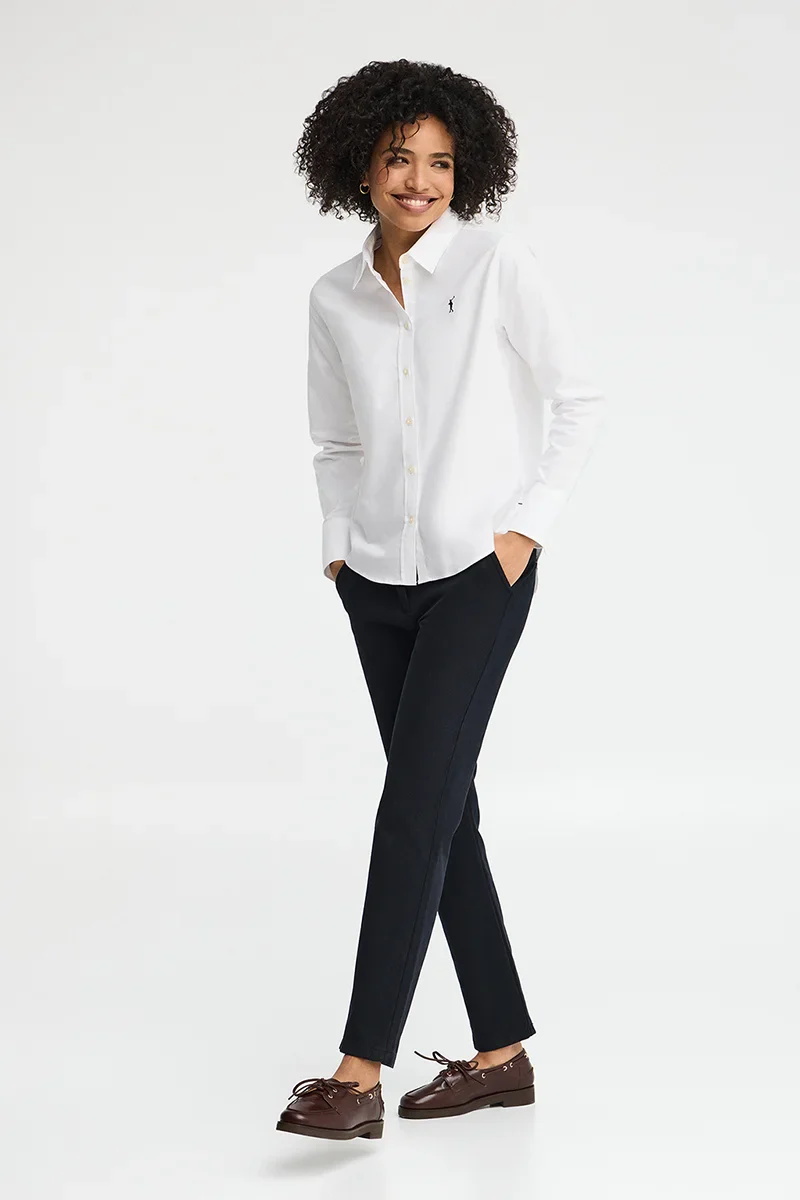 Camisa oxford blanca de corte regular con bordado Rigby Go - Image 3