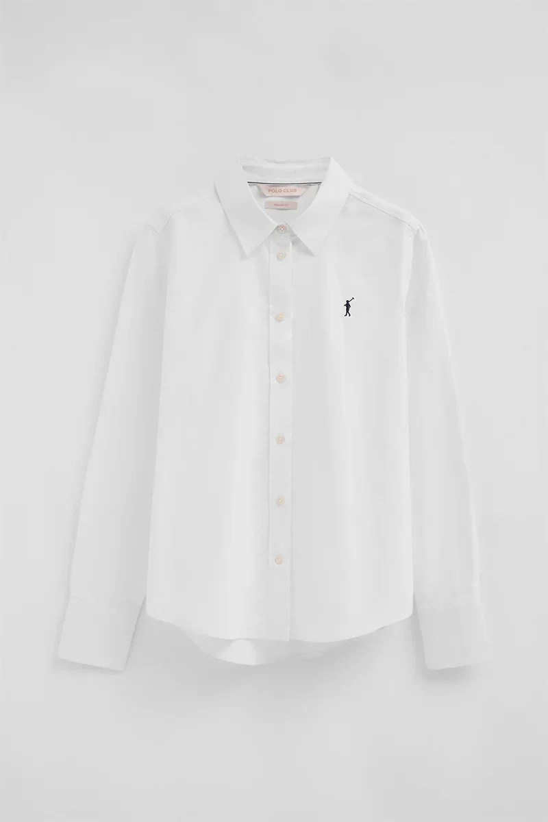 Camisa oxford blanca de corte regular con bordado Rigby Go - Image 9