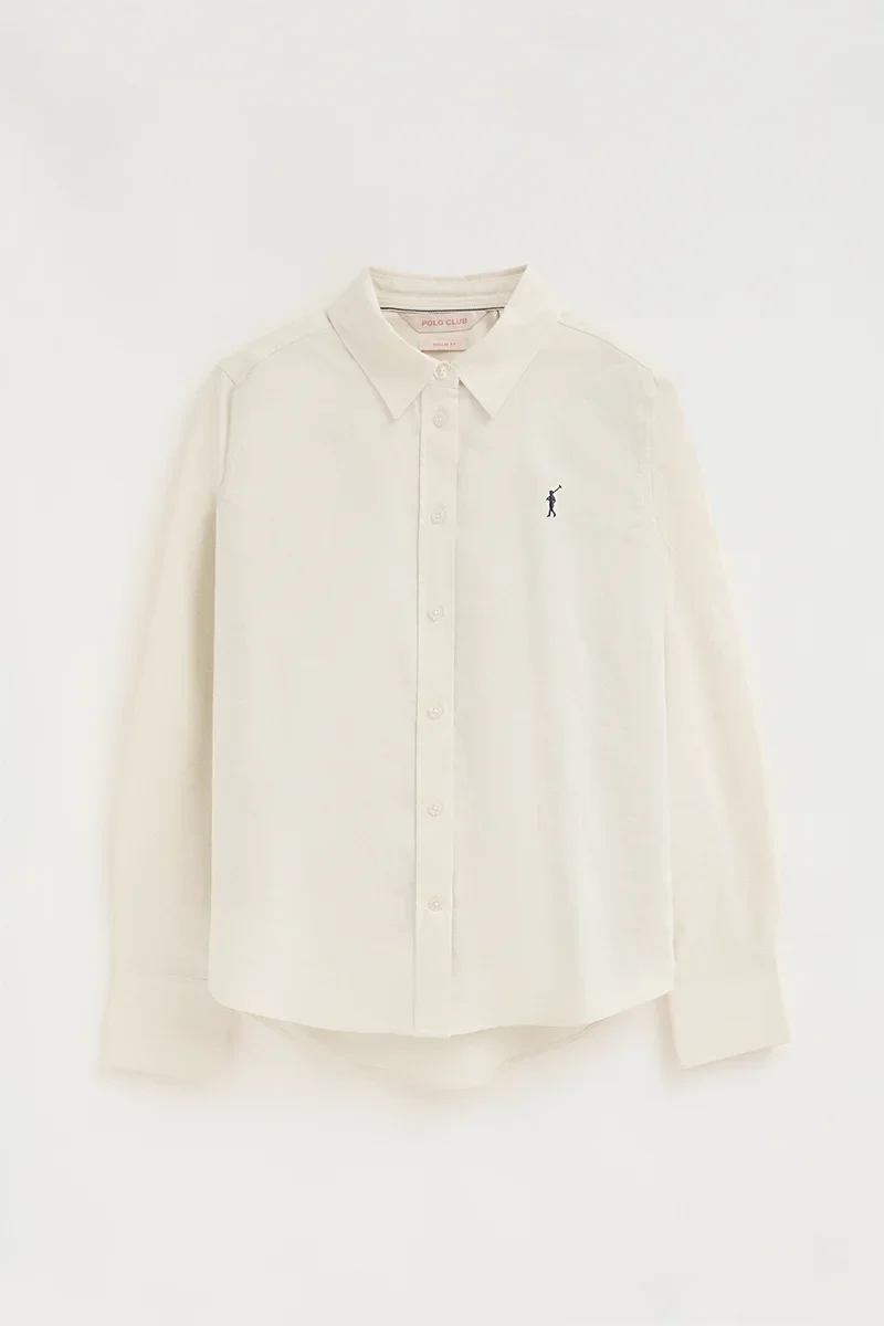 Camisa oxford color crema de corte regular con bordado Rigby Go - Image 6