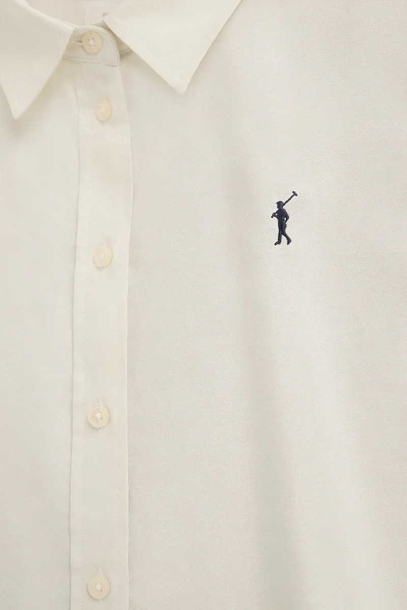 Camisa oxford color crema de corte regular con bordado Rigby Go - Image 7