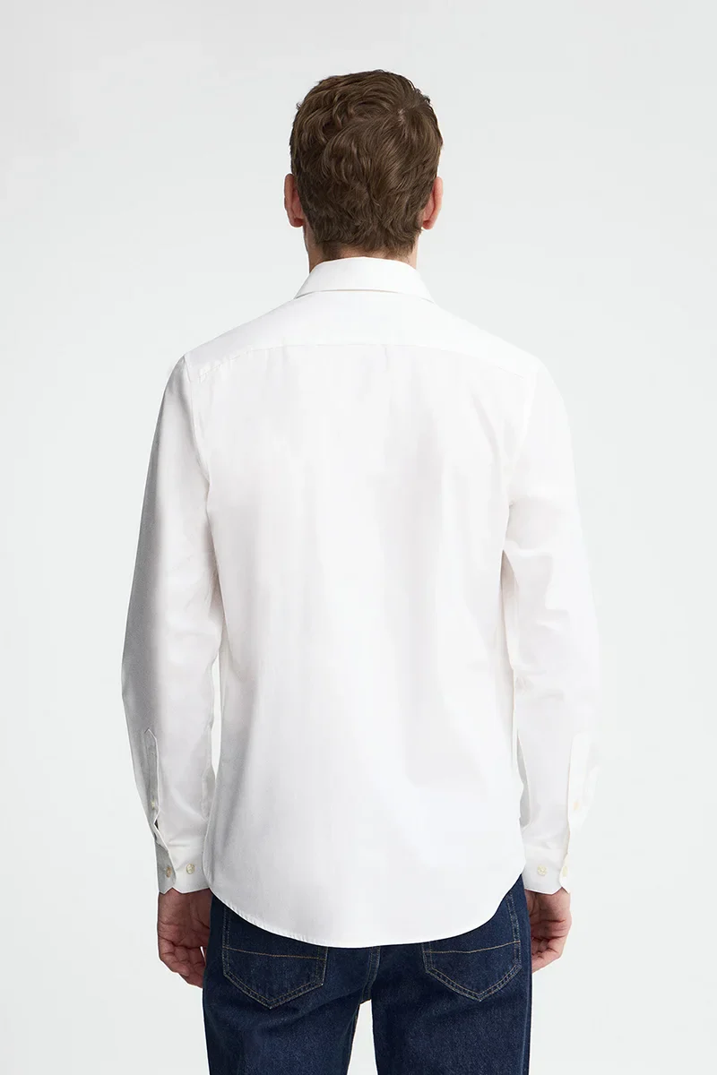 Camisa blanca de corte slim con logo Rigby Go - Image 5