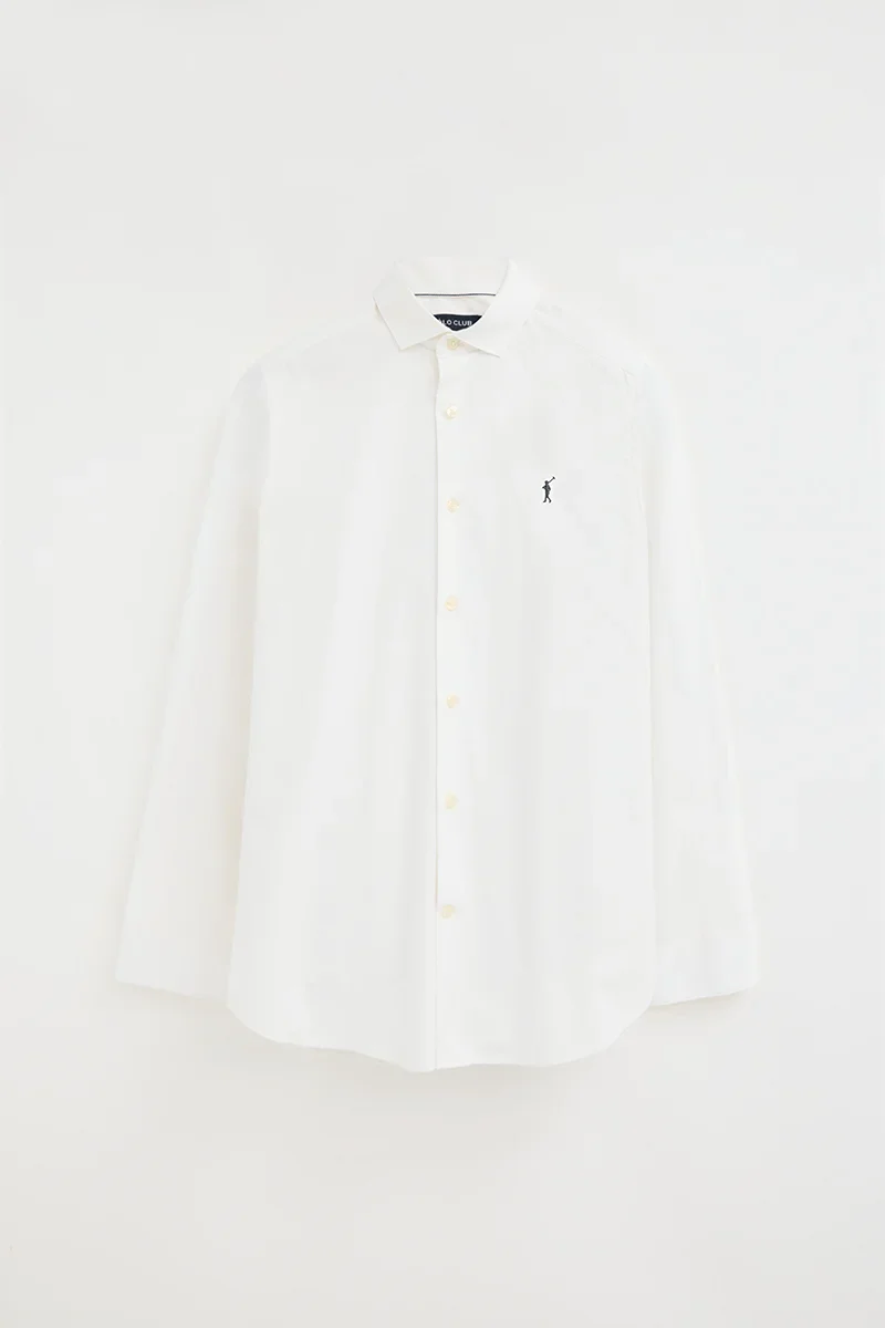 Camisa blanca de corte slim con logo Rigby Go - Image 6