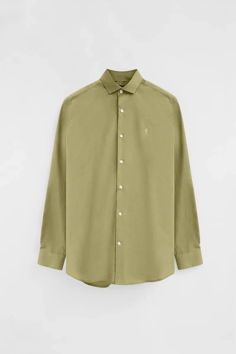 Camisa verde hoja de corte slim con logo Rigby Go - Image 8
