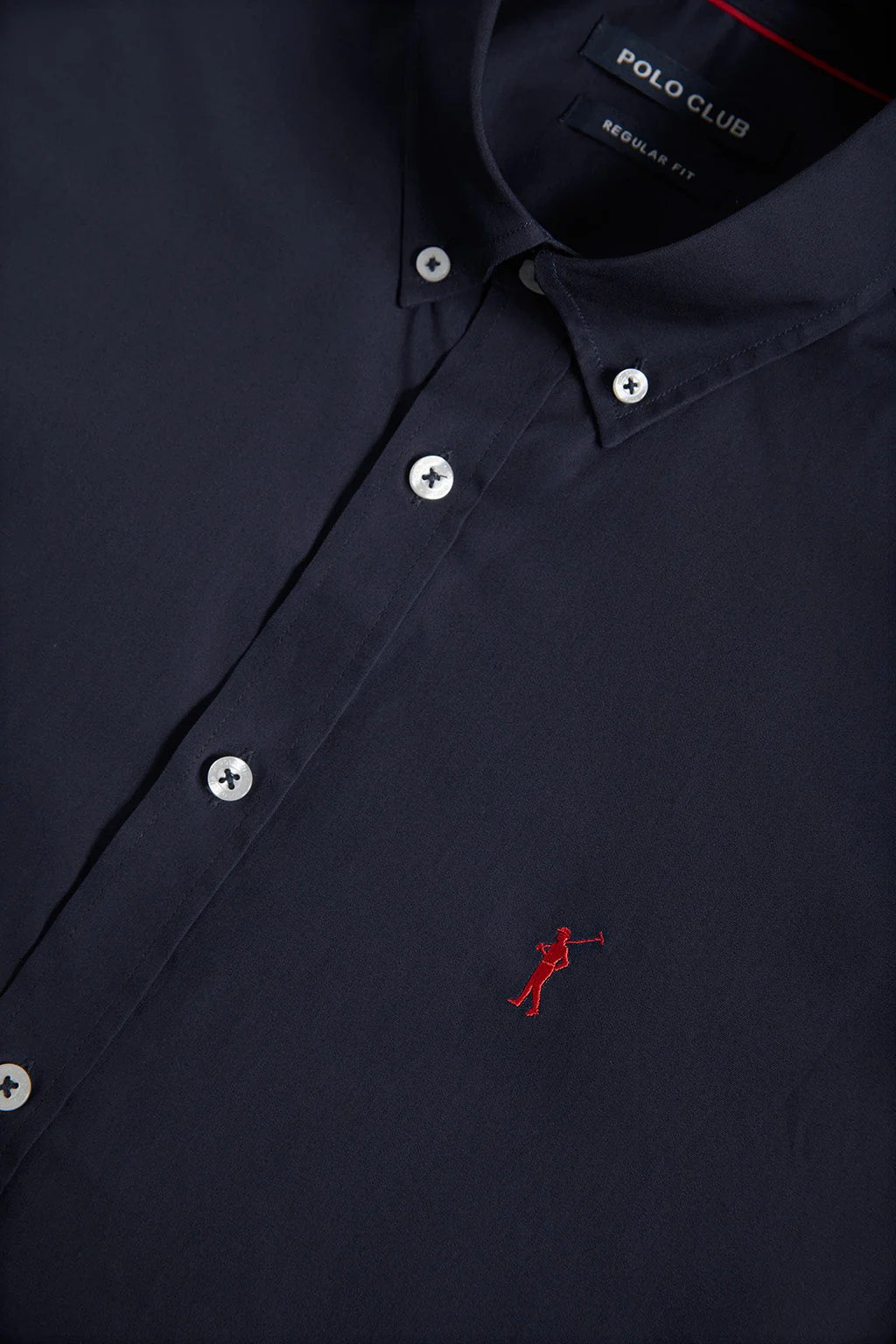 Camisa de popelín azul marino con logo Rigby Go - Image 6