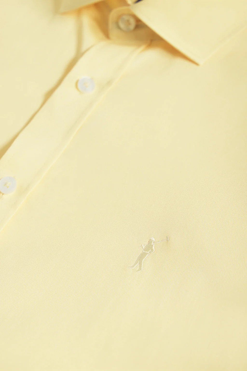 Camisa Slim de popelín amarilla con logo Rigby Go - Image 6
