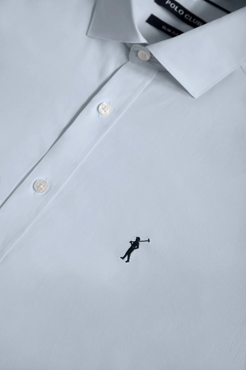 Camisa Slim de popelín azul celeste con logo Rigby Go - Image 6
