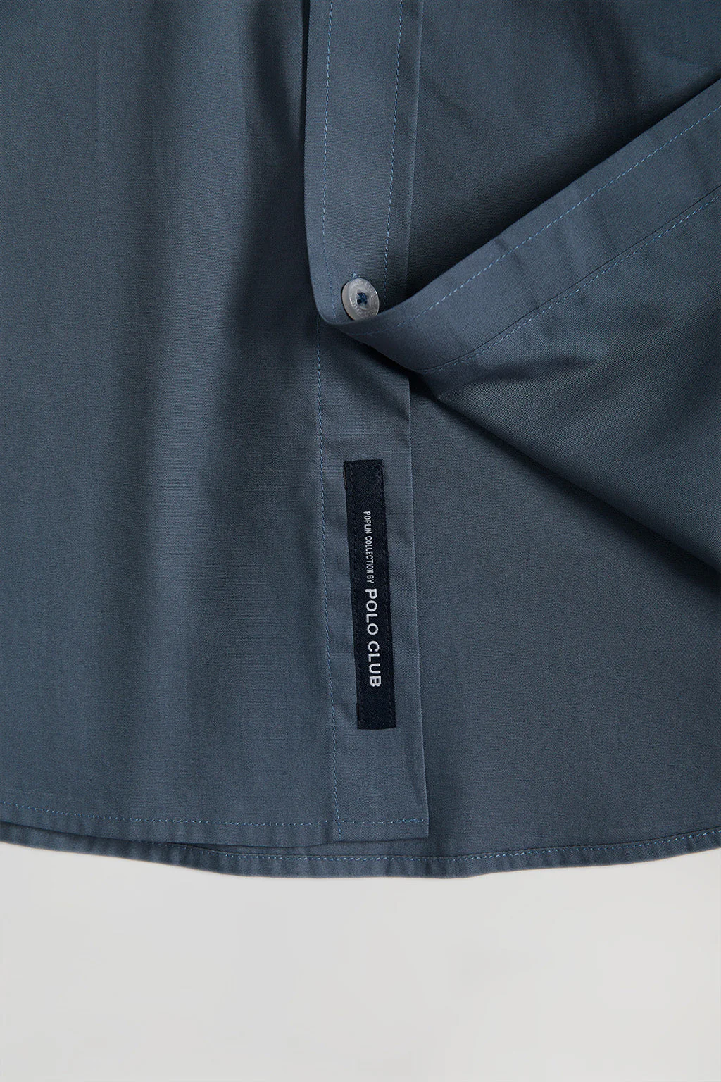 Camisa Slim de popelín azul denim con logo Rigby Go - Image 7