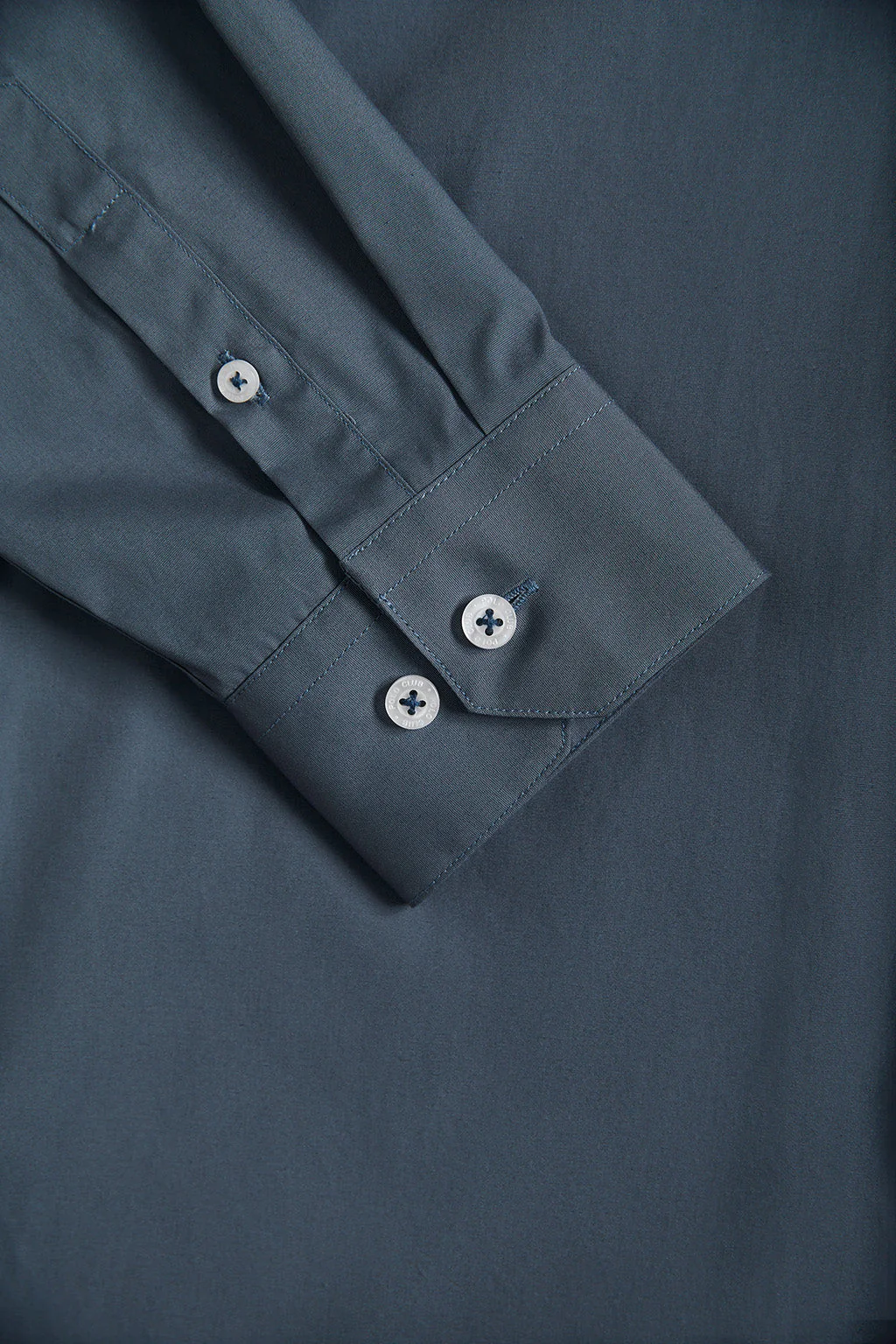 Camisa Slim de popelín azul denim con logo Rigby Go - Image 8