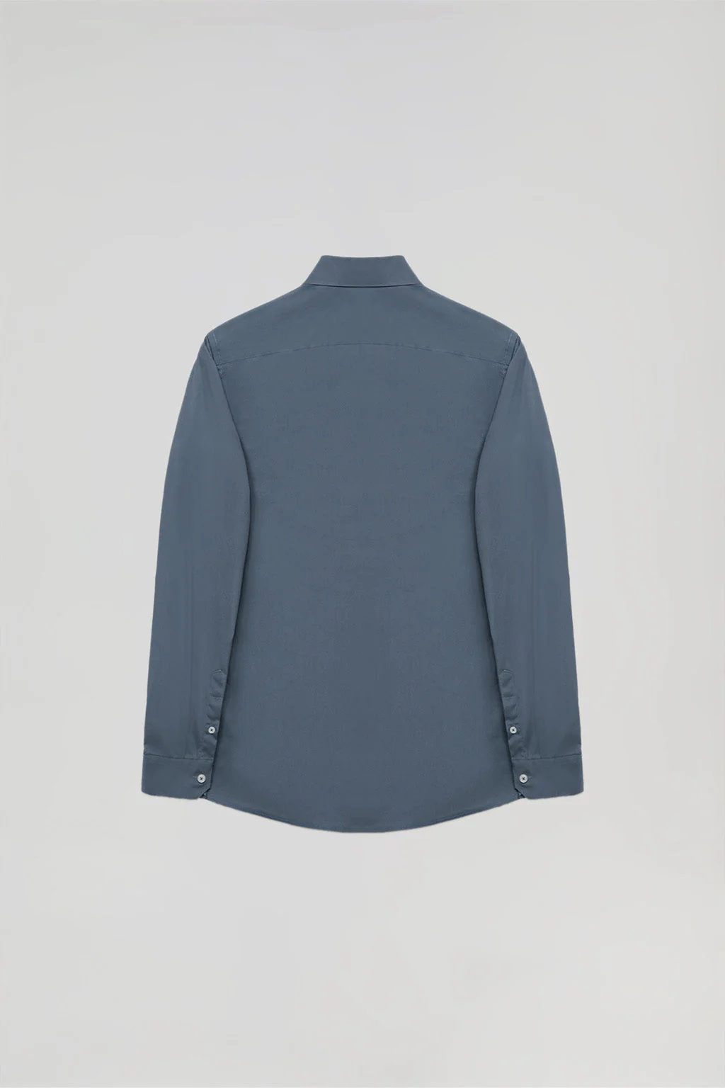 Camisa Slim de popelín azul denim con logo Rigby Go - Image 9