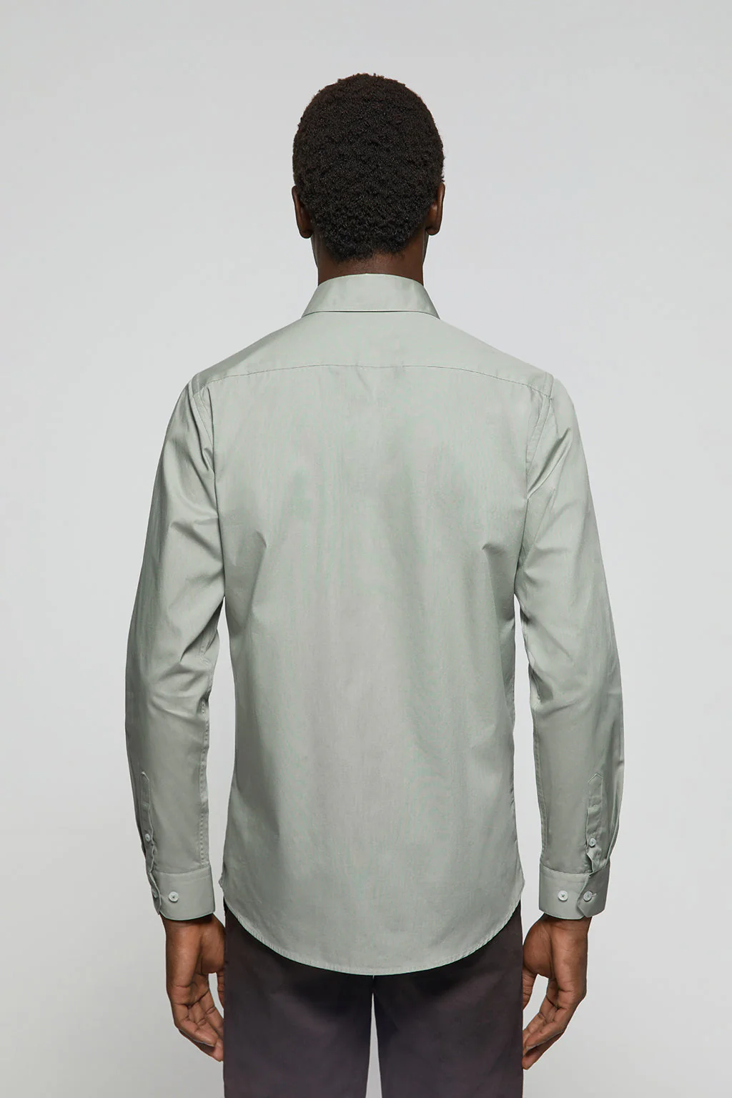 Camisa Slim de popelín verde jade con logo Rigby Go - Image 5