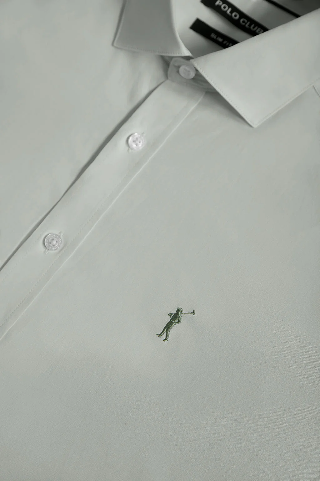 Camisa Slim de popelín verde jade con logo Rigby Go - Image 7