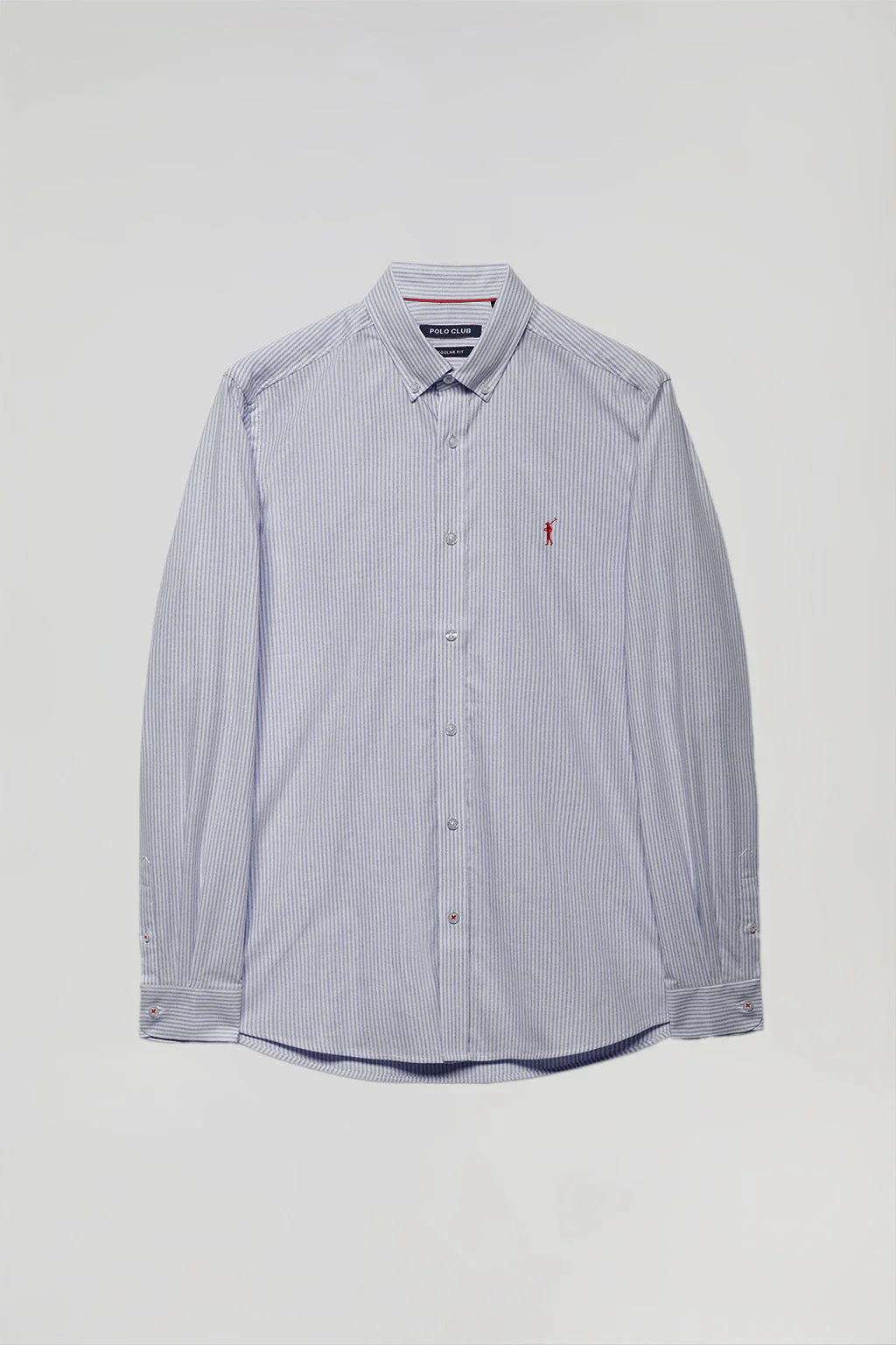 Camisa Oxford de rayas azul marino con logo Rigby Go - Image 11
