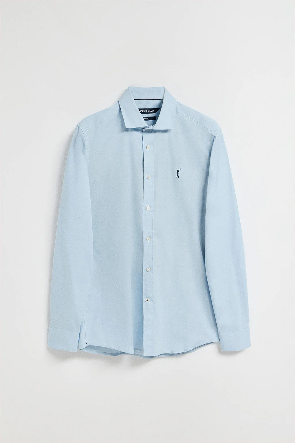 Camisa slim de popelín azul cielo con logo bordado Rigby Go - Image 8