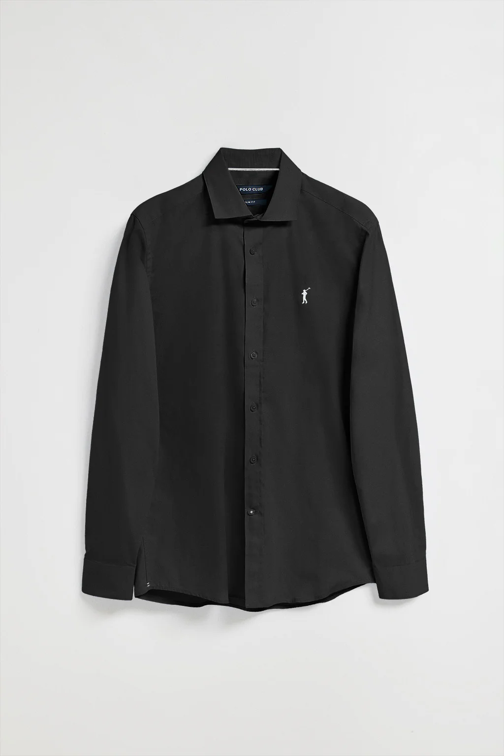Camisa slim de popelín negra con logo bordado Rigby Go - Image 6