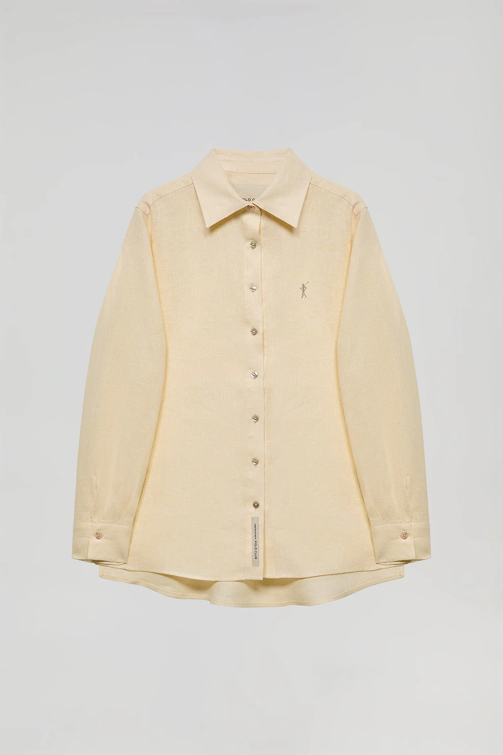 Camisa de lino beige con detalle bordado Rigby Go - Image 6