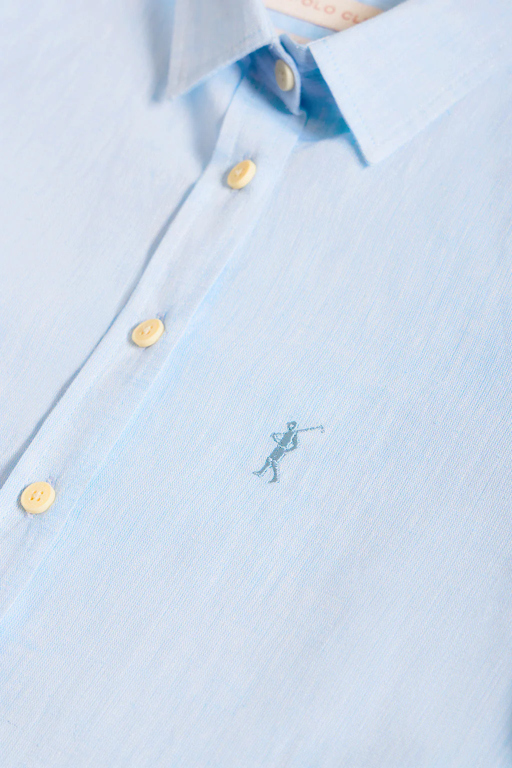 Camisa azul celeste de lino y algodón con detalle bordado Rigby Go - Image 6
