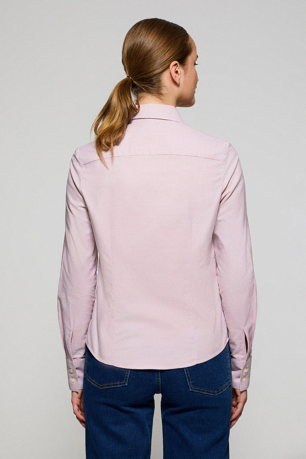 Camisa pata de gallo rosa con bordado Rigby Go - Image 5