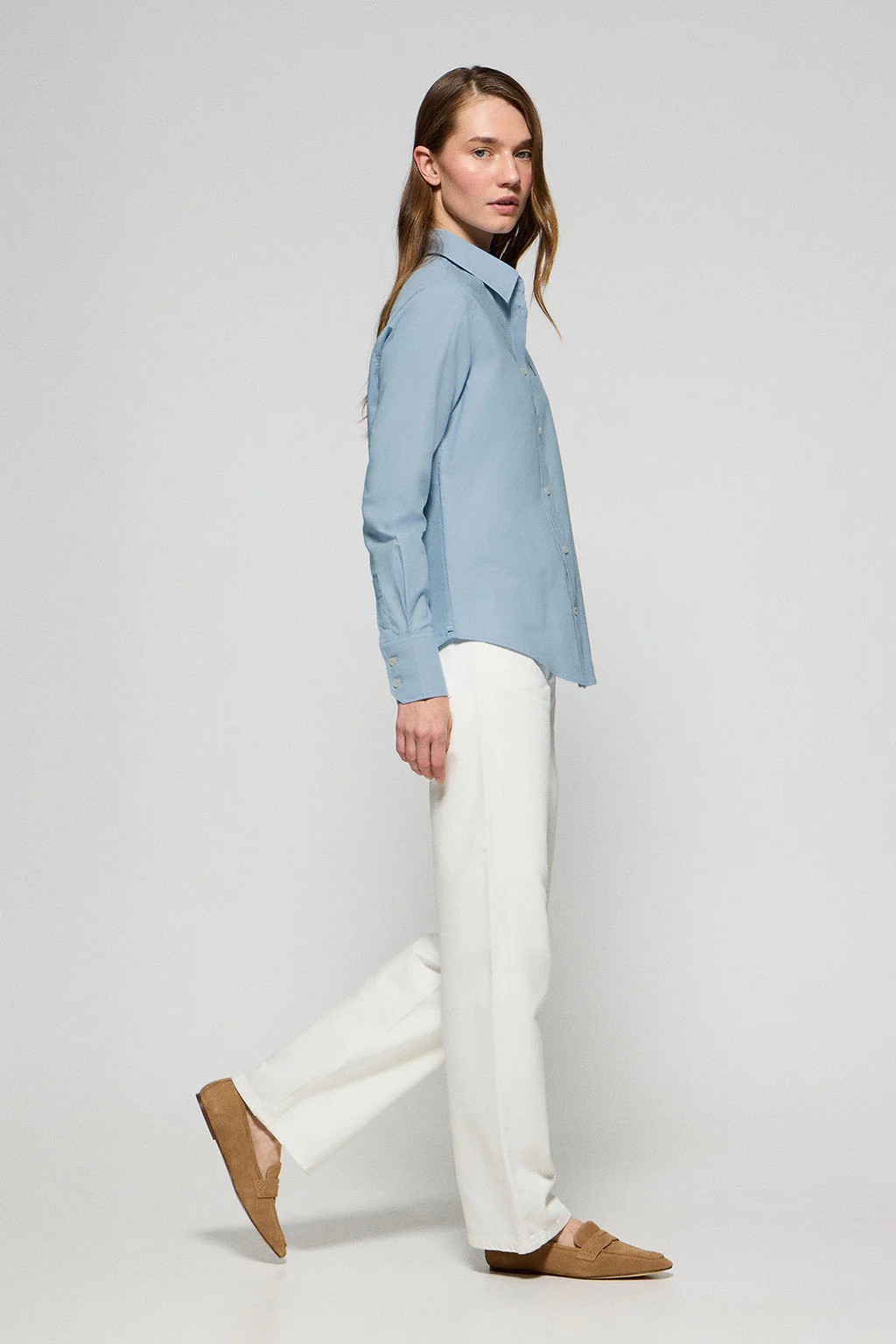Camisa Oxford Regular fit azul celeste con logo Rigby Go - Image 3