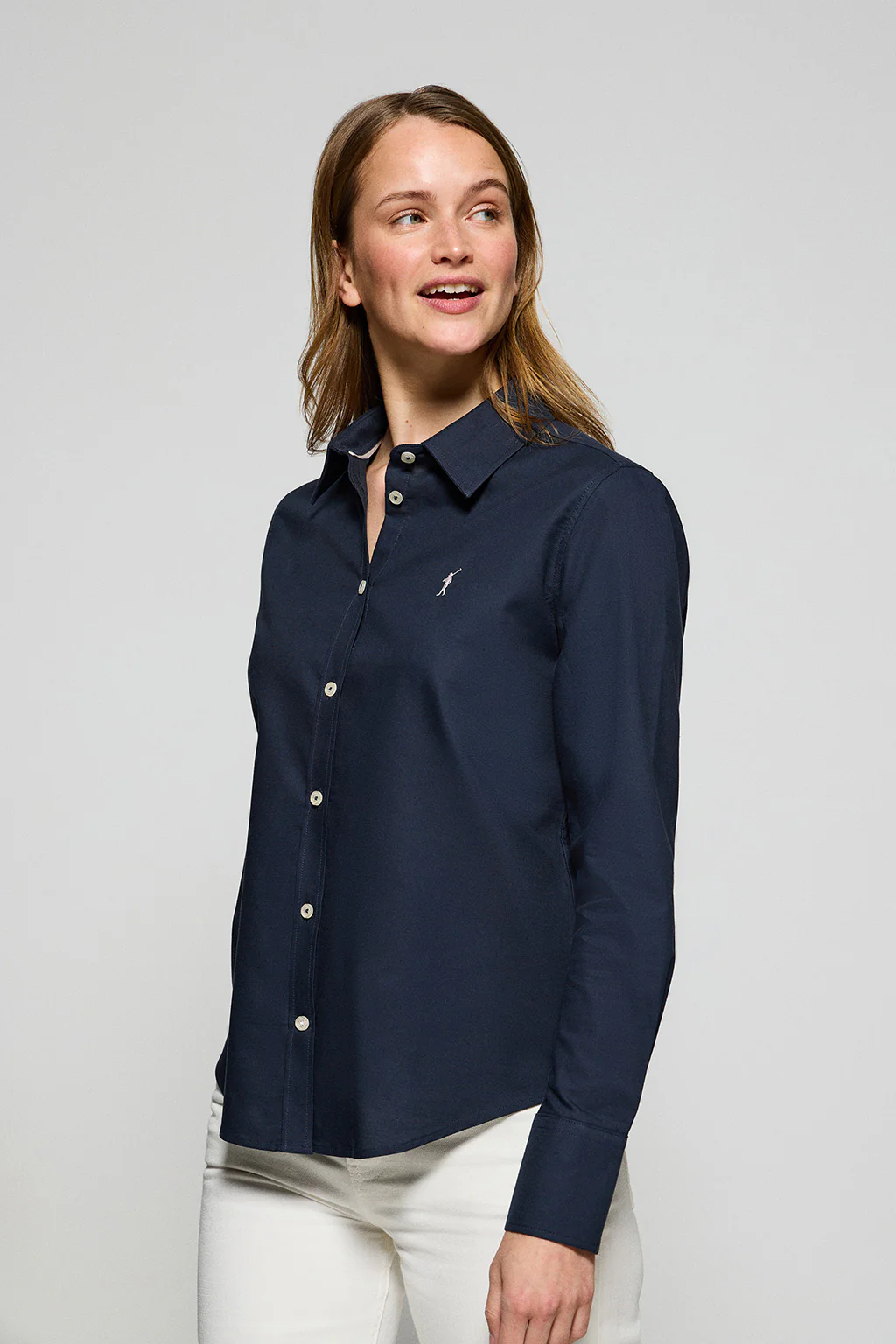 Camisa Oxford Regular fit azul marino con logo Rigby Go