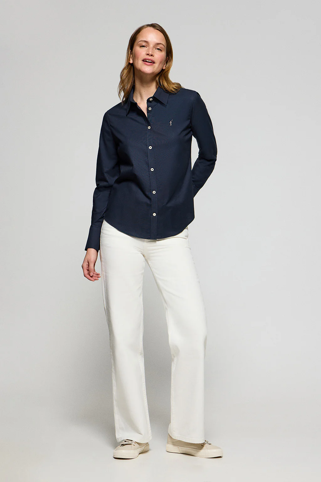 Camisa Oxford Regular fit azul marino con logo Rigby Go - Image 3
