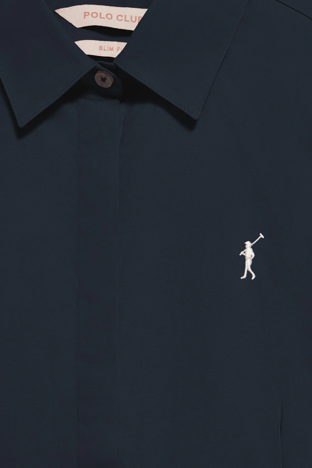 Camisa slim de popelín azul marino con logo bordado Rigby Go - Image 6