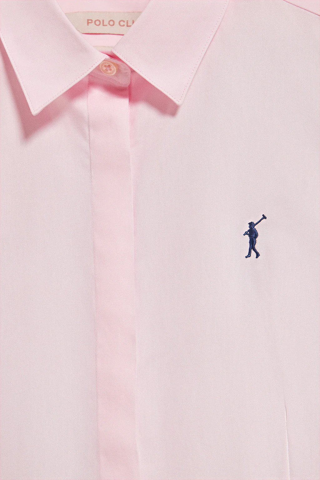 Camisa slim de popelín rosa con logo bordado Rigby Go - Image 6
