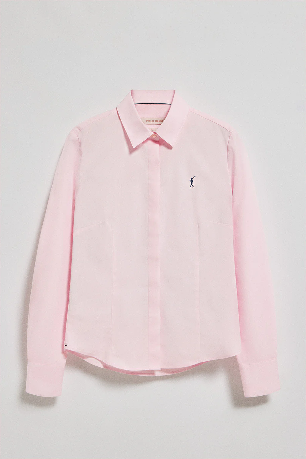 Camisa slim de popelín rosa con logo bordado Rigby Go - Image 7