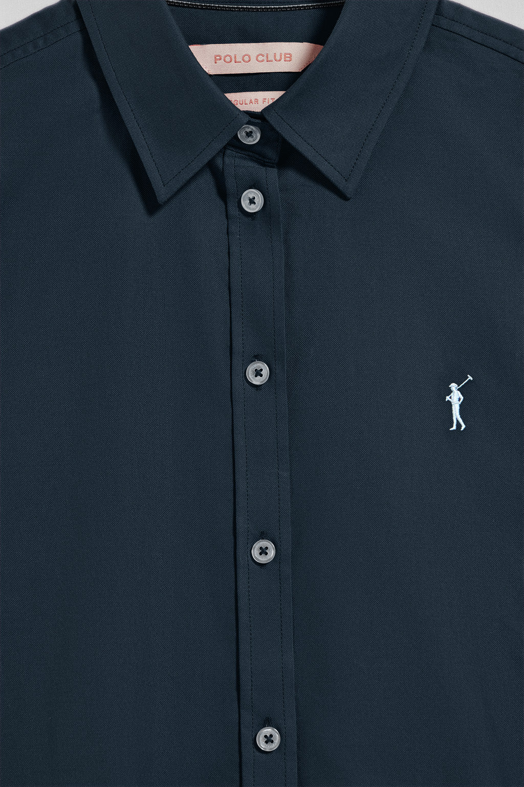 Camisa oxford azul marino con logo bordado Rigby Go - Image 6