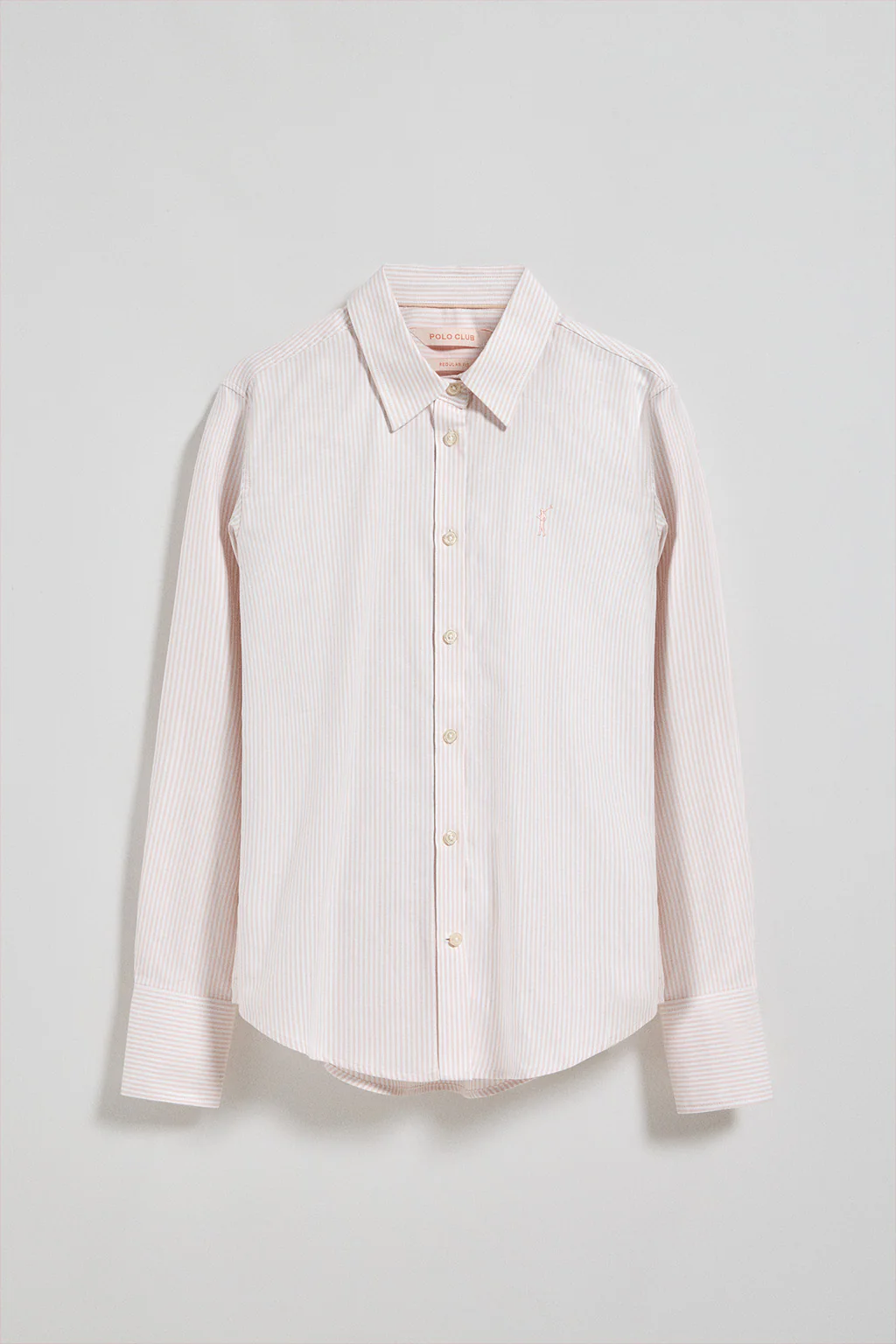 Camisa oxford de rayas rosas con logo Rigby Go - Image 5