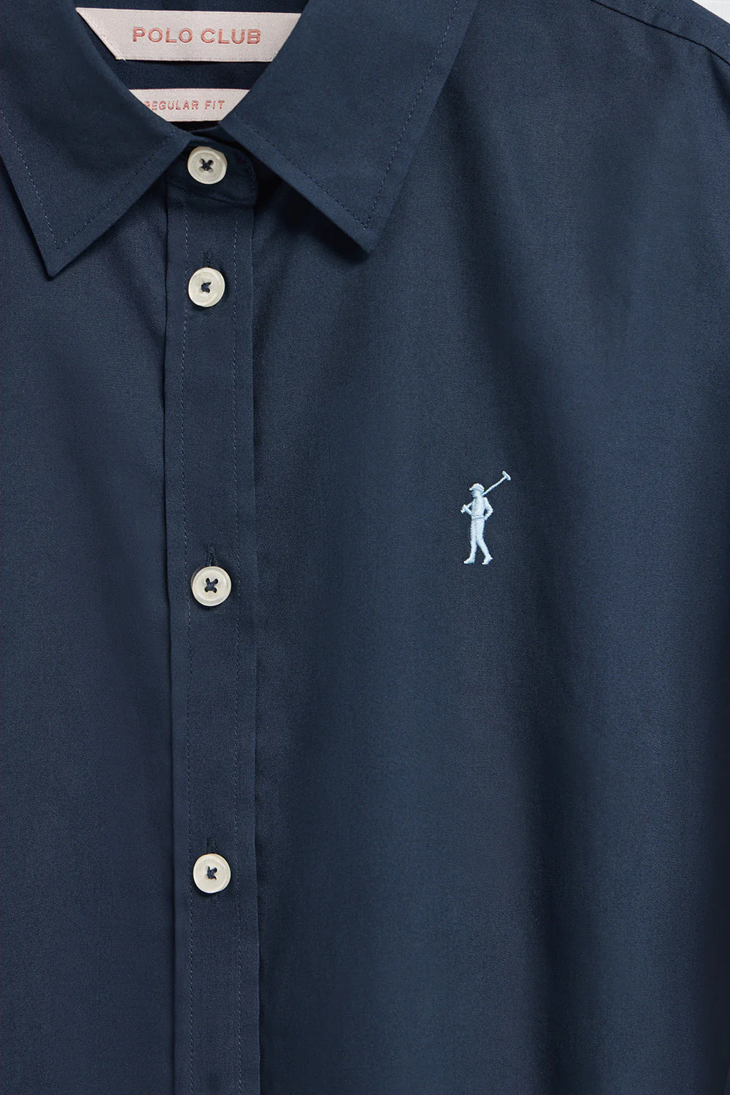 Camisa de popelín azul marino con logo Rigby Go - Image 7