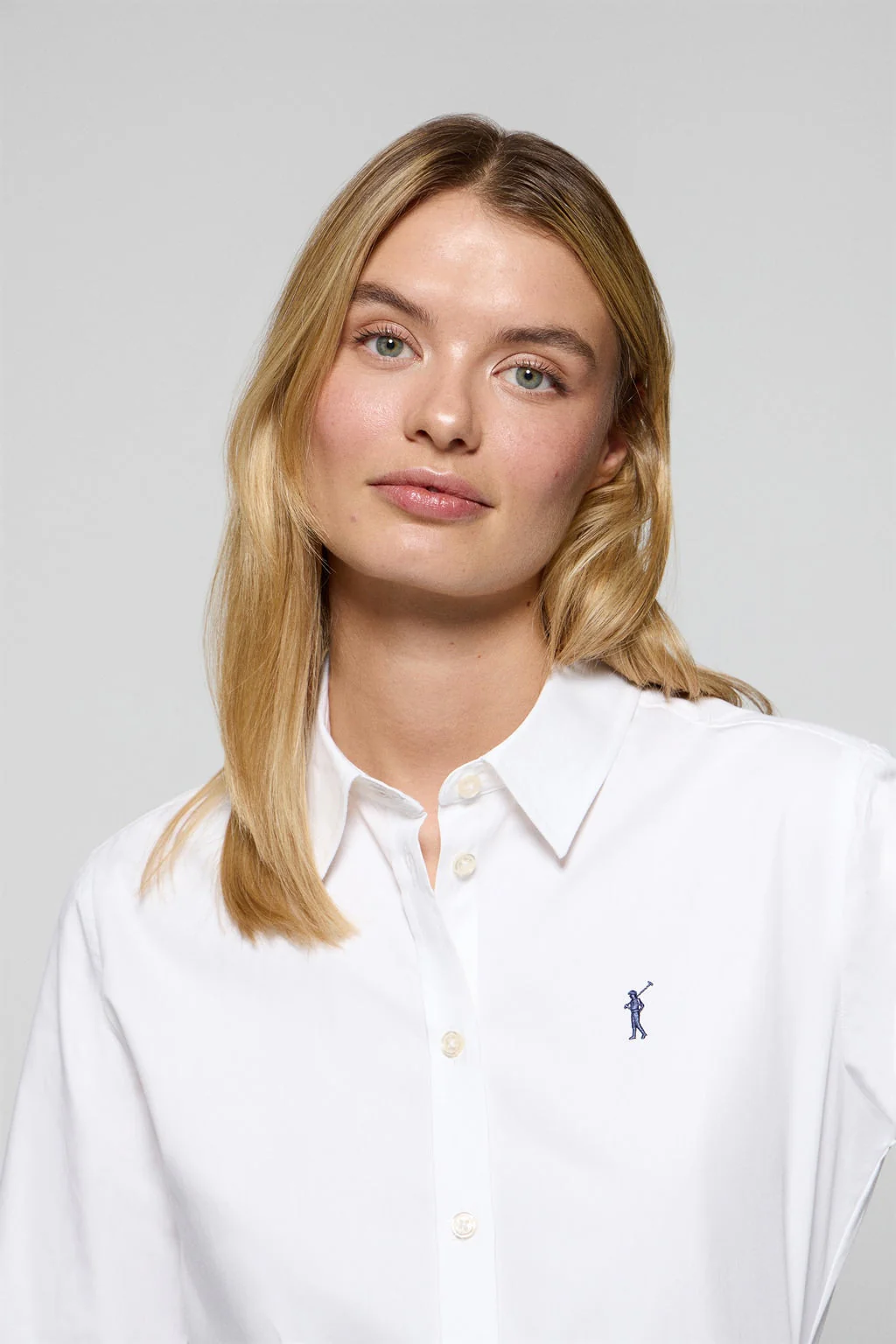 Camisa de popelín blanca con logo Rigby Go - Image 2